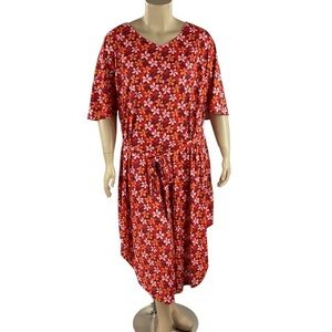 Kate & Mallory Red Floral Belted Jumpsuit 1X